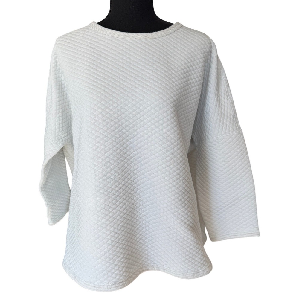 Tuckernuck White Quilted Boxy Sweatshirt / Sz XL/XXL